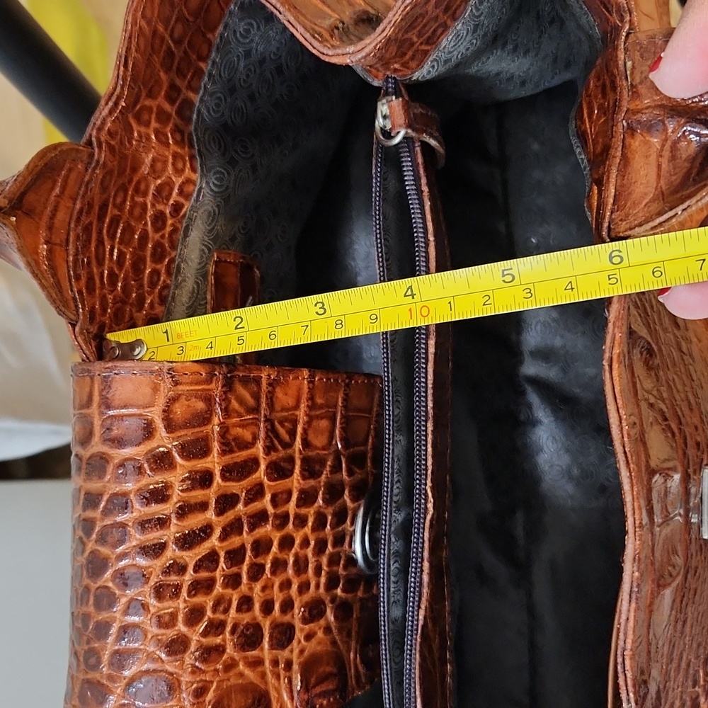 Veari hornback authentic crocodile leather xl tote bag purse carmel brown euc! - Picture 16 of 16